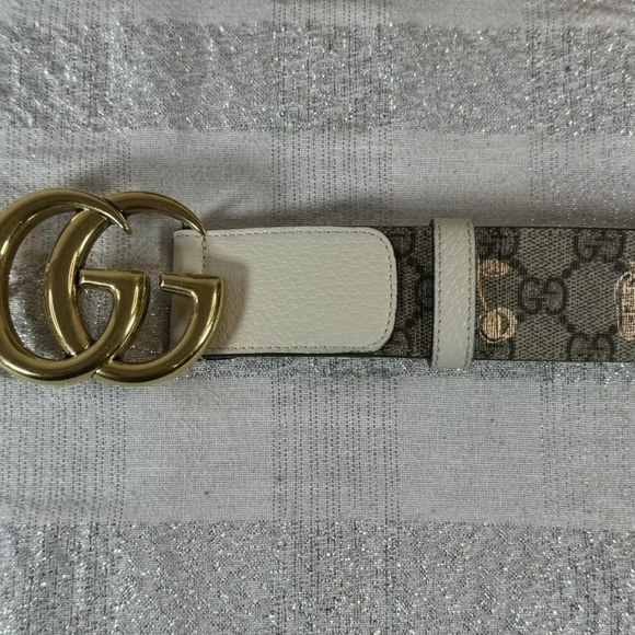 ⚘️Limited Edition- Gucci Marmot Interlocking GG Logo FRUIT Belt 85•34 W/COA - Picture 5 of 17